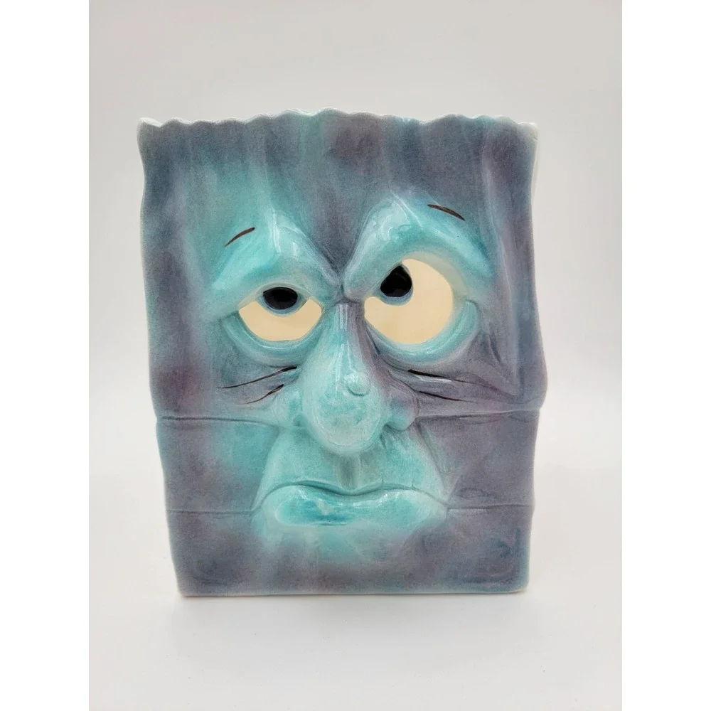 Vintage‎ Halloween Frankenstein Monster Face Ceramic Luminary Bag Candle Holder